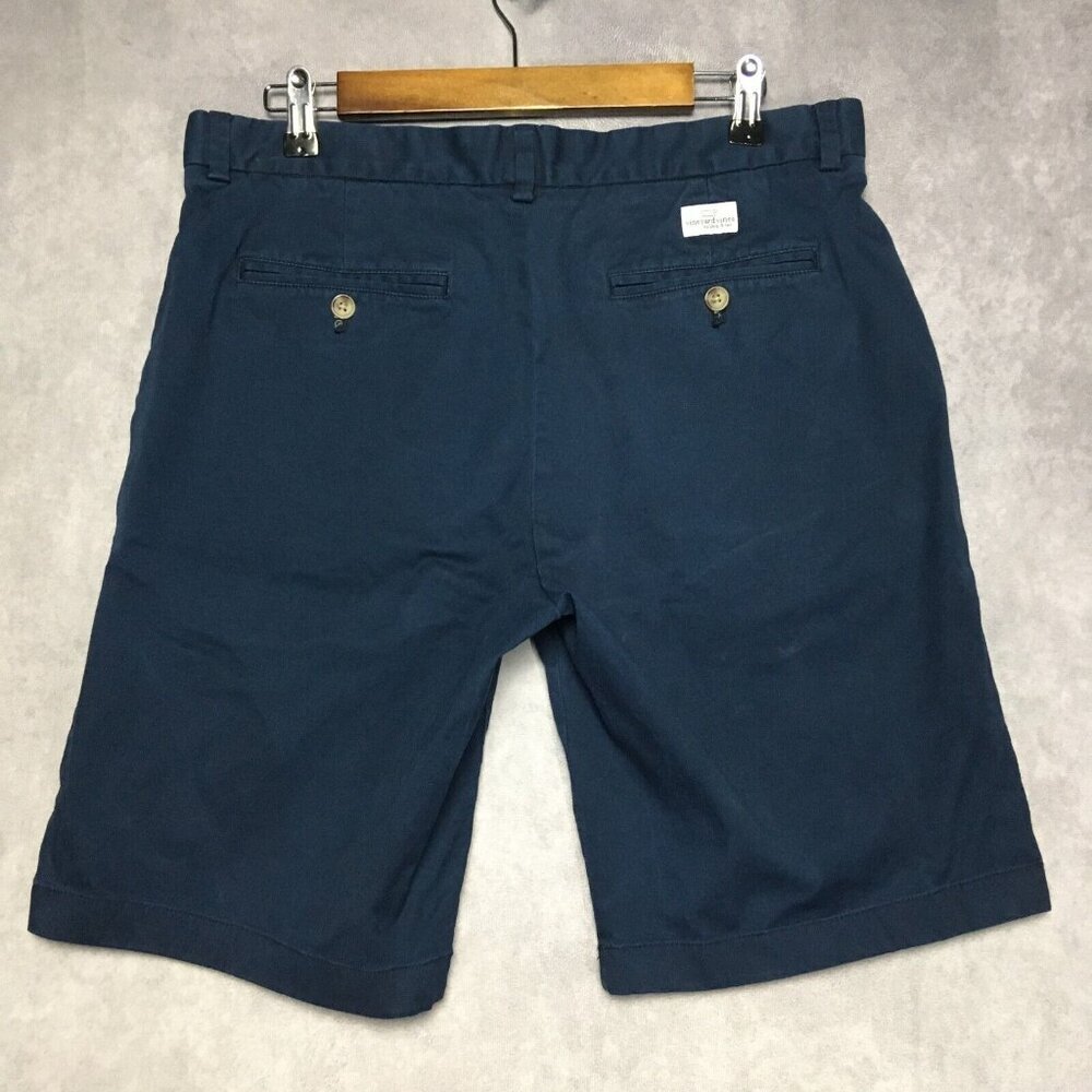 Vineyard Vines Mens Breaker Shorts size 33 Dark Blue Flat Front Stretch Zip Fly